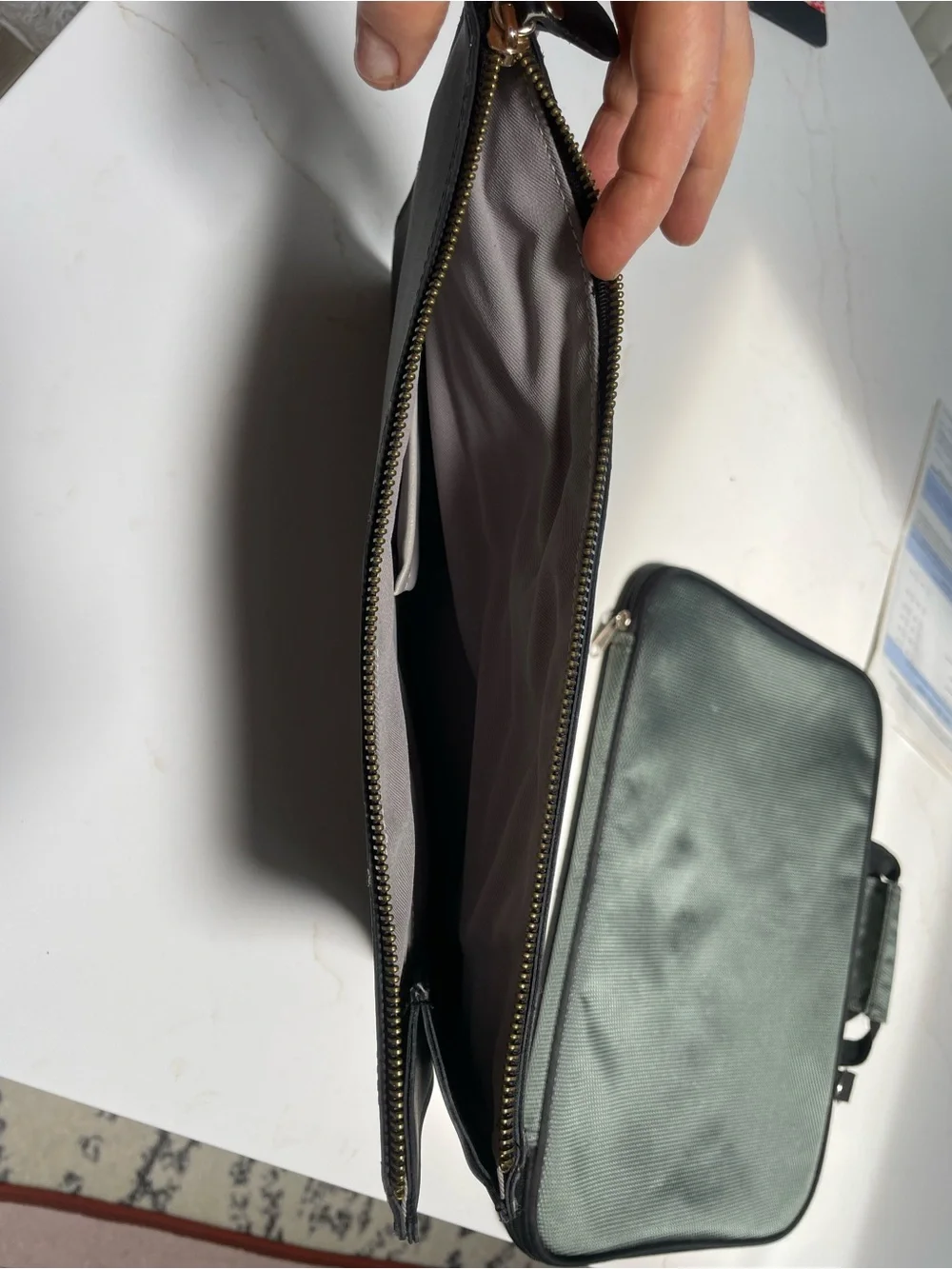 Black Leather Laptop Sleeve and laptop bag